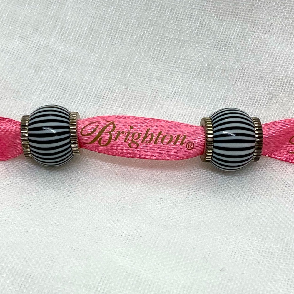 Brighton Charms RETIRED Black White Striped Jewelry Fashion Bracelet Necklace - Picture 4 of 4